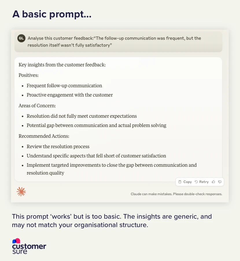 A screenshot illustrating the above prompt in a LLM, Claude