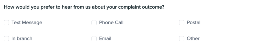 A choice question, using checkboxes
