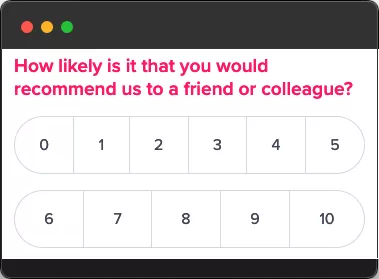 CustomerSure survey question asking NPS on a 0-10 scale